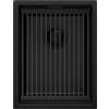 PRIMAGRAN Lavello da Cucina Tutto Nero 36x47cm, Lavandino in Granito a 1 vasca + Set di accessori, Lavabo da Cucina Incasso al Mobile 40cm - Prague Level Slim S067