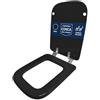 HYDRO HOME Copriwater compatibile Conca Ideal Standard Nero solo per WC con cerniere inclinate 45° - Sedile WC in legno rivestito in resina poliestere lucida