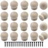 Piutouyar 20 mini pomelli in legno grezzo, per armadietti, cassetti, stile vintage, per cucina, armadio, cassetto (18 x 18 mm)