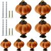 Suiwotin - Pomelli vintage in ceramica arancione a forma di zucca - Set da 8 pezzi per armadio, cassettiera, comò, ripostiglio e mobili