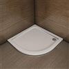 AICAit Piatto Doccia Semicircolare In Marmo Minerale e Resina Mista Ultra Sottile Bianco Lucido Antiscivolo Antibatterico 80x80x3cm