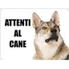 Lovelytiles LUPO CECOSLOVACCO attenti al cane mod 1 TARGA cartello IN METALLO (20X30)