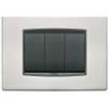 Vimar - Placca Classic 3 moduli in metallo Serie Eikon colore Cromo Satinato 20653.23
