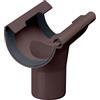 INEFA Bocchettone di scarico semicircolare 125mm/75mm Marrone scuro PVC | Manicotto ad aggancio in plastica accessorio grondaia, montaggio a incastro facile, Made in Germany