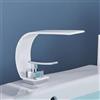 UPKHZF Rubinetto Bagno Lavabo Cascata Miscelatore Monocomando Bagno Ottone Rubinetto Per Lavabo, Regolazione A Caldo E Freddo, Rubinetto Da Bagno, Bianco
