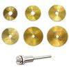 SENRISE - Set di 6 lame per sega circolare HSS, con mini rotelle di taglio (3,175 mm), asta di prolunga per legno, plastica e metallo