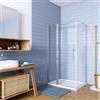 GENERIC 195cm Box Doccia Angolare Porta Battente con Parete Fissa 90x76cm in Vetro Temperato 6 mm Anticalcare con 2 Barre Stabilizzatrici Telaio Cromo Lucido