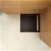 AICAit Piatto Doccia Quadrato 70x70cm in Pietra Vulcanica e Resina Mista Finitura Pietra Nera Ruvida Ultraslim 3 cm