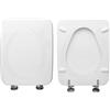 HYDRO HOME Copriwater Ideal Standard Velara Compatibile, Tavoletta Wc In Legno Rivestito In Poliestere Con Cerniere Regolabili,Asse Wc Colore Bianco MADE IN ITALY