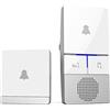 通用 Campanello senza fili autoalimentato: non sono necessari cavi e batterie, segnale impermeabile e stabile, anche un cicalino per persone con mobilità ridotta (Spina standard Italia bianca)