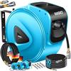 MASKO® Avvolgitore per tubo ad aria compressa automatico Attacco 1/4 - Avvolgitubo Portatubo a muro, blu, 20m
