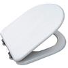 Ercos Tavoletta per Wc Ydra a Pavimento, Copriwater Compatibile Pozzi Ginori Ydra a Pavimento, con Cerniere Metalliche Cromate Regolabili, Legno Fibra Vetrosa SMC, Bianco Antigiallente, Made in Italy