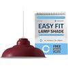 LEDSone Vintage Industrial Pendant Light Easy Fit with Metal Lampshade with Reduction Plate (E27) for Bedroom Living Room (Borgogna)