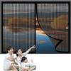 CONGCLI Zanzariere Magnetiche 64 x 98 cm Facile da Installare, Resistente e Durevole, Non Accorciabile Zanzariera per Finestra Rete Personalizzabile per Finestra di Multi Tipi, Nero