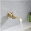 XDSMB Rubinetto da Muro Bagno Solo Acqua Fredda Rotante a 180° Rubinetto Lavandino Bagno Cascata,Oro Spazzolato