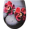 WOLTU Sedile WC Copriwater Universale con Chiusura Ammortizzata, Tavoletta WC Soft Close con Cerniere Regolabili, Toilet Seat a Sgancio Rapido in Duroplast, Fiori 2 a Forma di O