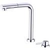 XJTNLB Miscelatore Sottofinestra Cucina con Doccetta Cromo Rubinetteria Cucina Due Fori per Lavello a Scomparsa Rubinetto Miscelatore Monocomando Cucina