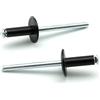 IERO - Rivetti a FIORE Verniciati NERO RAL 9005 Alluminio/Acciaio Testa Larga 14mm 4.8x20.0mm - Box da 250 pezzi