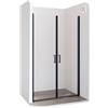 Moments of Glass Box doccia 79x180 cm gamma di regolazione 79-82 cm, altezza: 180 cm, vetro di sicurezza ESG con nano trasparente da 6 mm con profili in alluminio nero - BC