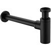 Keymark - Sifone universale in ottone per lavabo e lavandino, 1 1/4 x 32 mm, con scarico su misura, rotondo, antiodore, colore: nero