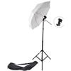 DynaSun Kit W988S Set Studio con Supporto Cavalletto Stativo, Portalampada Adattatore per Flash a Slitta e Ombrello per Illuminatore Luci Flash per Foto Video, Nero