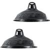 LEDSone Confezione da 2 lampade in metallo retrò moderne da 30 cm, paralumi facili da montare per lampade a sospensione industriali vintage, cucina, bagno, lampada a sospensione antica (Argento Spazzolato)