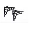 Brass Coppia di staffe per mensole, stile vittoriano, 10 x 10 cm, colore nero antico | decorazione per la casa
