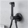 NOLUXA IMEX - Doccia Bidet Acqua Fredda e Calda Nero Opaco | Rubinetto Bidet Incasso per WC | Doccetta Igienica Monocomando per WC | Rubinetteria Sostituto di Bidet | Serie Line