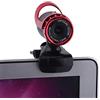 Headerbs Fotocamera Web, USB 2.0 Pixel Webcam a Clip Web Camera HD Supporto Girevole a 360° Microfono Integrato per PC(rosso)