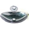 HomeLava - Set lavandino da bagno in vetro temperato con rubinetto a cascata