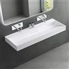 Mai & Mai Lavabo da Appoggio 120x46x11cm, Lavabo Bagno Sospeso Lavandino Bagno con Piletta di Scarico Lavabo da Minerale fuso senza Foro per Rubinetteria, Colossum19-1200OA