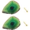 PILYON Pomelli Per Mobili 2Pezzi Pomelli E Maniglie In Onice In Ottone Per Ante Armadietti Cassettiere Verde Diametro 50-90mm