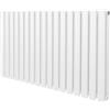 Monster Shop Radiatore a colonna ovale 600 mm x 1020mm Designer Doppio pannello Termosifone Bianco Acciaio Inclusi Spazzola per la pulizia Kit di fissaggio e staffe