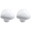predolo 2 pomelli in ceramica per mobili, a forma di cuore, per cassetti, pomelli e maniglie per porte, per cassetti, camerette dei bambini, organizer, Bianco