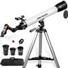FREE SOLDIER Telescope for Adults Astronomic Astronomical Professional Refractor Telescope for Kids Beginners with Advanced Eyepieces, Tripod, Wireless Remote, Bianco