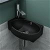 Mai & Mai Lavabo da Appoggio 42X28X15cm, Lavabo Bagno Sospeso Lavandino Bagno Brüssel001R in Ceramica Nano Rivestiment, Nero opaco