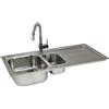 KuKoo Lavandino da Cucina in Acciaio Inossidabile 105cm x 50cm con Rubinetto Rainbow