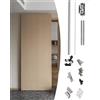Elitix Binario per Porta Scorrevole Kit Ferramenta per Porta Scorrevole a Scomparsa da 94 122 154 180 cm, Binario Invisibile per Porta Scorrevole a Scomparsa, Cerniera(136cm/53.5inch/4.4ft)