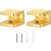 QUARKZMAN Morsetto per Ripiano in Vetro, 2pz Porta Clip in Vetro Regolabile in Oro Ramato per Vetro Spesso 10-12mm, Staffa di Supporto Morsetto a U per Pannello Fisso
