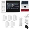 HUXGO® HXA007 Allarme casa senza fili WiFi + GSM 4G con wireless Sirena solare | Kit allarme con 1x rilevatore di movimento, 5x sensori per porte e finestre, telecomando | TUYA Smartlife App