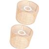 DECORNIJIA Paralume in Rattan Intrecciato 2 Pezzi Copertura Leggera per Lampada a Sospensione Paralume Rustico per Lampada da Soffitto Decorazione Casa