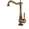 LAKKOAKOAA Rubinetto Cucina Rubinetto Lavello, Anticato Vintage Stile Girevole A 360 ° Monocomando Ottone Miscelatore Cucina Con Regolazione Caldo E Freddo, Rubinetto Lavello Cucina, Bronzo