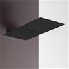 Inbagno Soffione doccia a sbalzo nero opaco 25x52 slim con cascata ed effetto pioggia, in acciaio inox