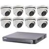 Hikvision - HIK-8DOM-THD-002 - Kit vidéo surveillance Turbo HD 8 caméras dôme