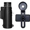 ZXIANGZ Monocolo Portatile Piccolo e Potente 15x60 con Adattatore per Smartphone, Visione ad Alta Potenza per Adulti, per Birdwatching, Fauna Selvatica, concerti, Giochi Sportivi