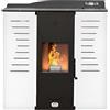 STUFE A PELLET ITALIA Italia 25 KW - Stufa a Pellet Idro per Riscaldamento e Acqua Calda Efficienza 90% Scalda 180m² Design Slim Autonomia 16H Programmabile 5 Potenze Garanzia 24 Mesi Bianco