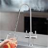 XDSMB Rubinetto Depuratore Acqua 2 Vie Acciaio Inossidabile Spazzolato Rotante 360° Miscelatore Cucina Solo Acqua Fredda Doppia Maniglia,Spazzolato