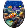 Froadp Copriwater ovale, universale, con chiusura morbida, rimovibile, in plastica dura, antibatterica, stabile, facile da montare, 25 modelli opzionali (pesce)