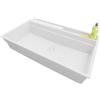 PRIMAGRAN Lavello da Cucina Tutto Bianco 88x53cm, Lavandino in Granito a 1 vasca + Sifone Classico, Lavabo da Cucina Incasso al Mobile 90cm - Oslo 90 Pocket S428