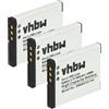 vhbw 3x batteria compatibile con Olympus VG-120, FE-4040, VG-110, VG-150, D-700, FE-5040, FE-4020, VG-130 fotocamera (500mAh, 3,7V, Li-Ion)